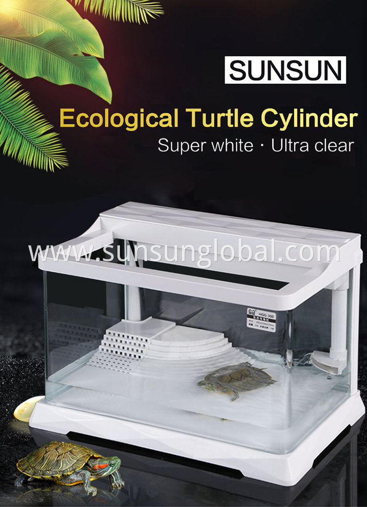 Sunsun Wholesale Ecological Turtle Cylinder Aquarium Glass Fish Tank